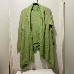 NWT Tricot Chic Womens Cardigan Size 8 Green Open Front Two piece